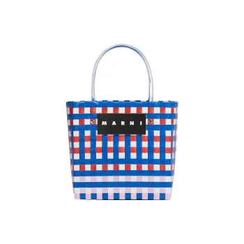 MARNI Basket Series Polypropylene With Cow Leather Tote Bag Shopping Bag Handbag Mini Women's Multicolor/Blue