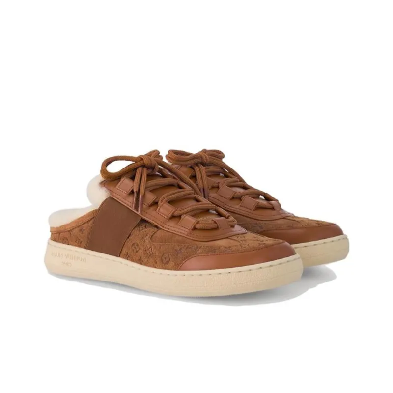LOUIS VUITTON Lous Abrasion Resistant Wrap toe Slippers Women's Tan-2