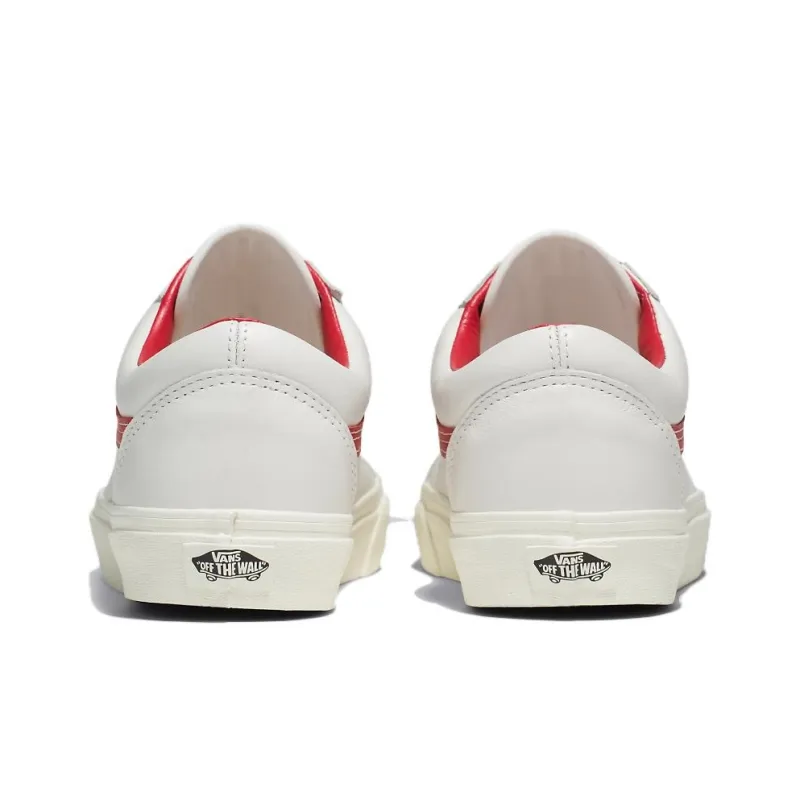 Old Skool Vans 'Vintage Leather Blanc De Blanc Red'-3