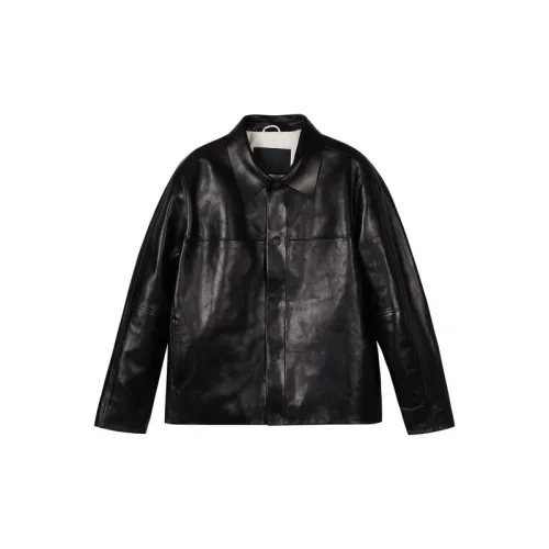 CROQUIS Leather Jackets Unisex Jet Black