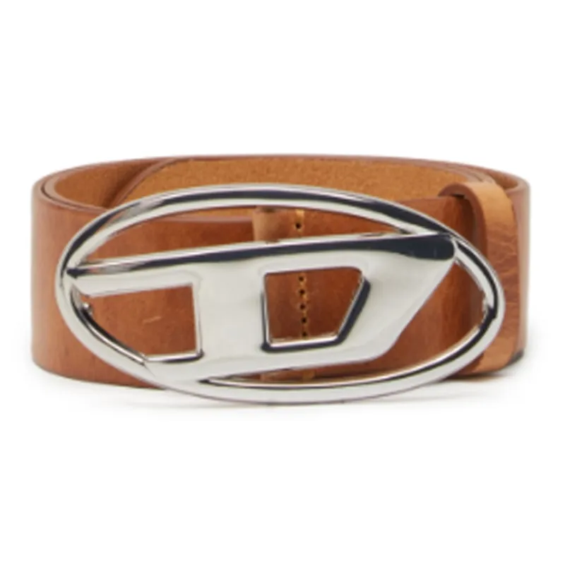 DIESEL B 1Dr Logo Plaque Buckled Belt-0