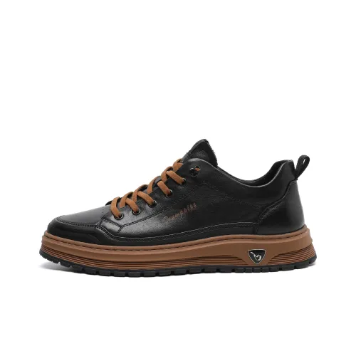 TRUMPPIPE Low Top Skateboard Shoes Men's Black
