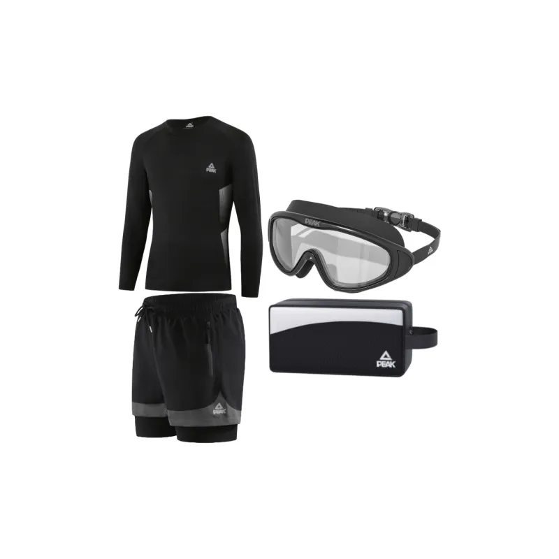 PEAK Swimming Sets Polyester Poolside Men's Black/Gray-2