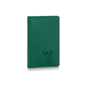 LOUIS VUITTON Cow Leather Wallet Men's Dark Green