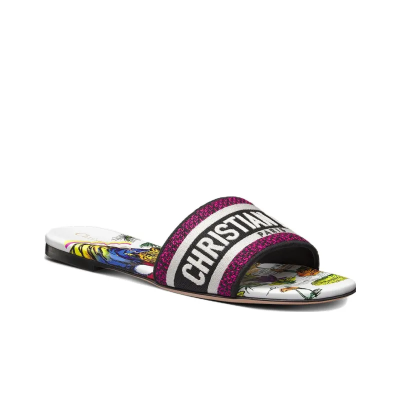 DIOR Dway Slide Slippers Women's Purple White-2