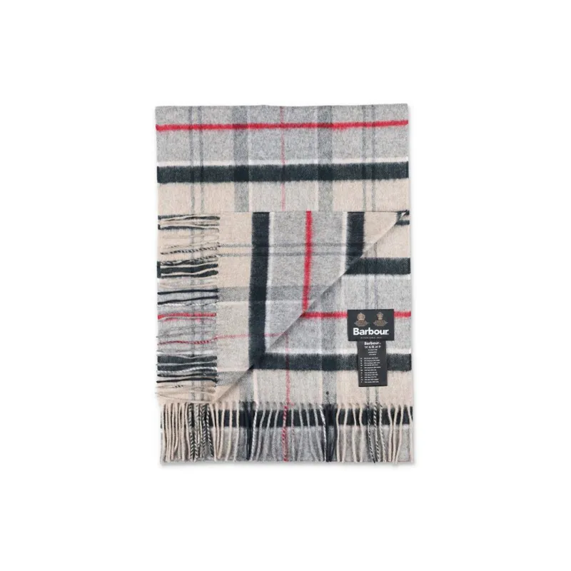 BARBOUR Checked Fringed Scarf-1