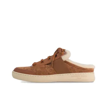 LOUIS VUITTON Lous Abrasion Resistant Wrap toe Slippers Women's Tan