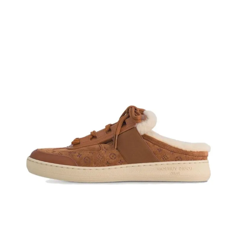 LOUIS VUITTON Lous Abrasion Resistant Wrap toe Slippers Women's Tan-0