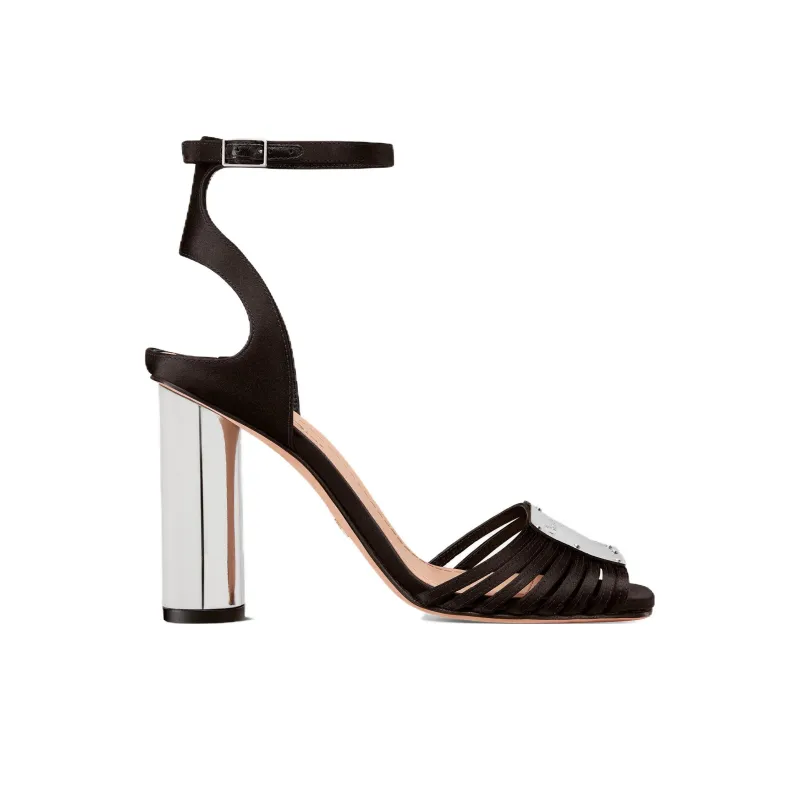 DIOR One-Strap Sandals 10cm Women's Black-1