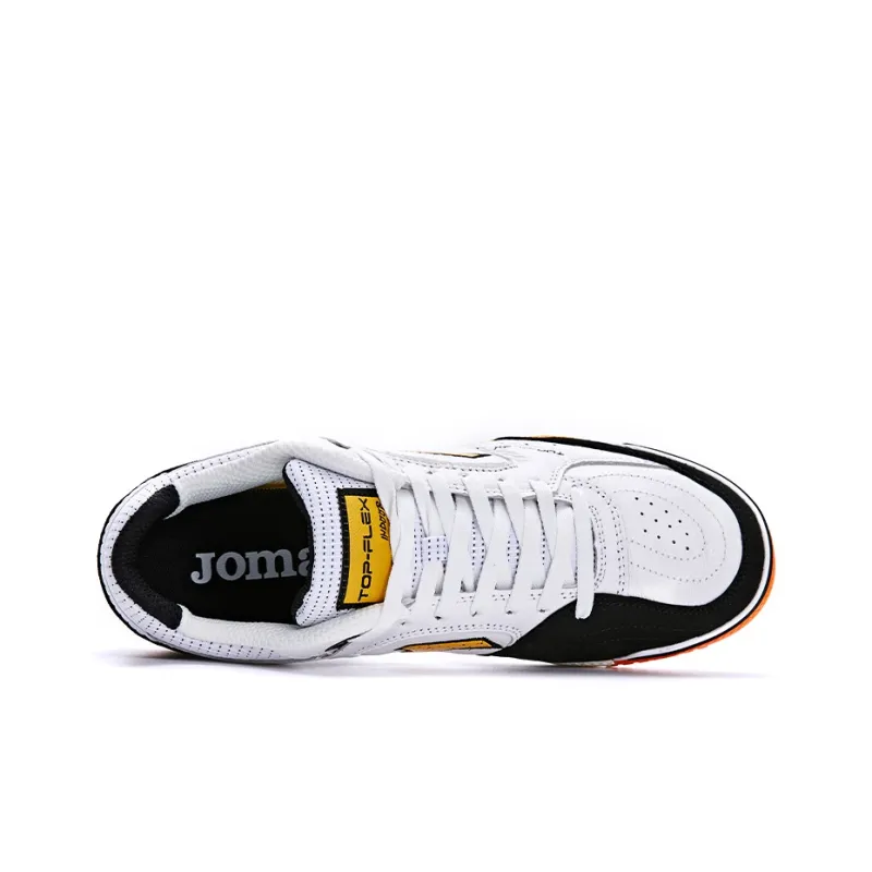 Joma IC/IN Slip Resistant, Abrasion Resistant, Lightweight Soccer Shoes Men's White Black Orange-3