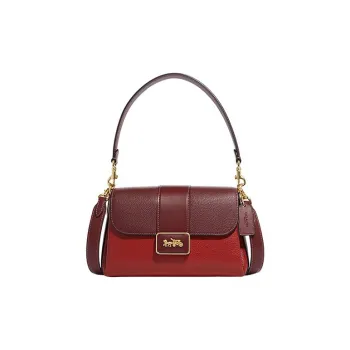 COACH Grace Cow Leather With Split Cow Leather Portable Crossbody Bag, Shoulder Bag Women's Red Apple Color