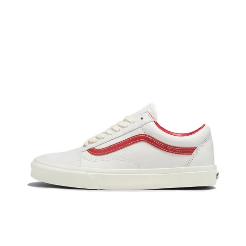 Old Skool Vans 'Vintage Leather Blanc De Blanc Red'