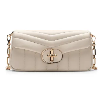 DILAKS Cow Leather Shoulder Bag Small Size Women's Ivory