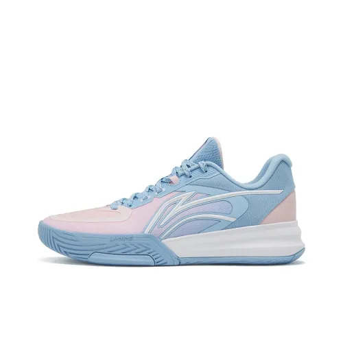 LiNing Flash Energy 3 Cushioning Anti Slip And Wear Resistant Low Top Basketball Shoes Men's Blue Pink