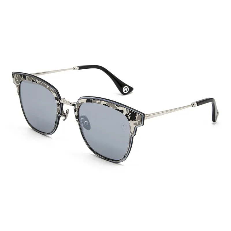 A BATHING APE Stainless Steel Oval Sunglasses Unisex-0