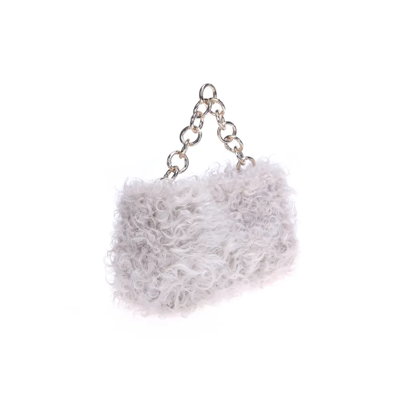 QULU Wool One Shoulder Handbag Small Size Women's Beige/Green/Black-1