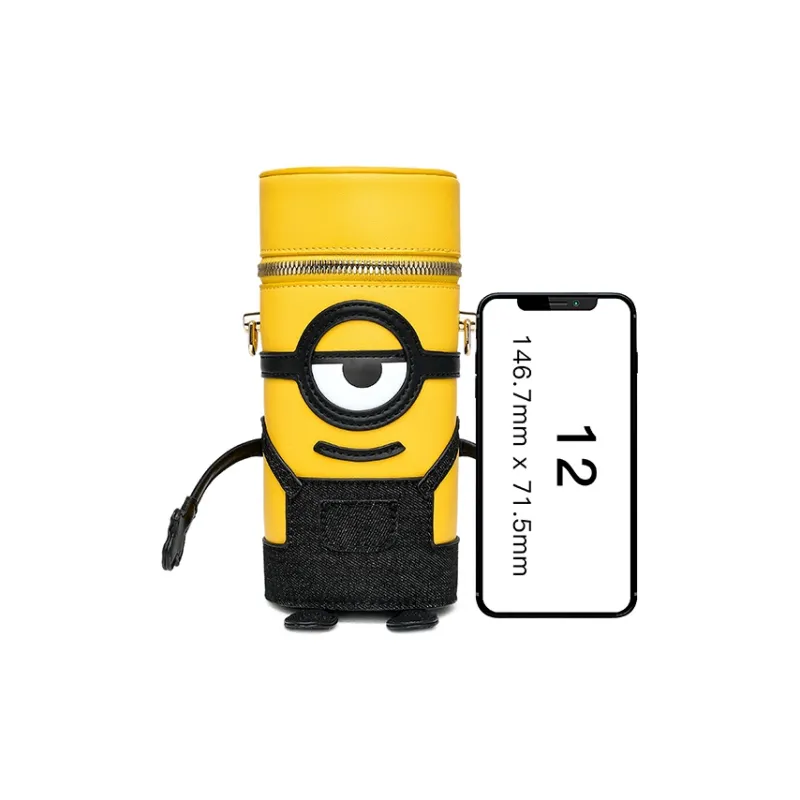 Disney PU Pen Case Crossbody Bag Cell Phone Pouch Shoulder Bag Unisex Yellow-3