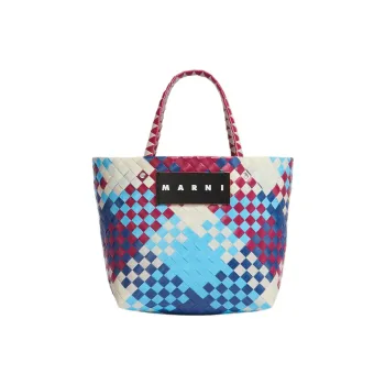 MARNI Polypropylene And Cow Leather Tote Bag Shopping Bag Handbag Mini Women's Purple