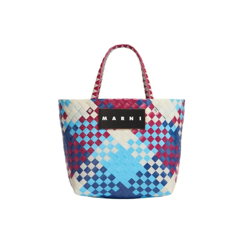 MARNI Polypropylene And Cow Leather Tote Bag Shopping Bag Handbag Mini Women's Purple-0