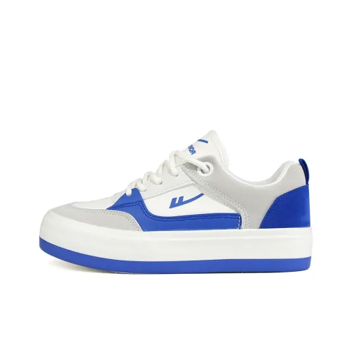 WARRIOR Skateboard Shoes Women's Low-Top White/Royal Blue