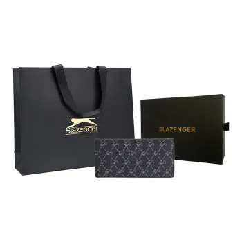 Slazenger PVC Card Holder Wallet Men's Pattern Black