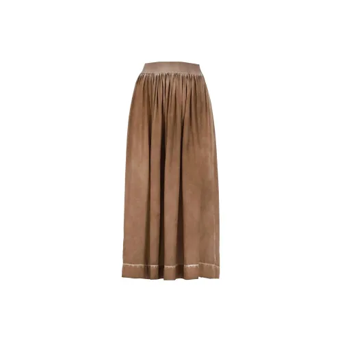 UMA WANG Casual Long Skirts Women's Red Brown