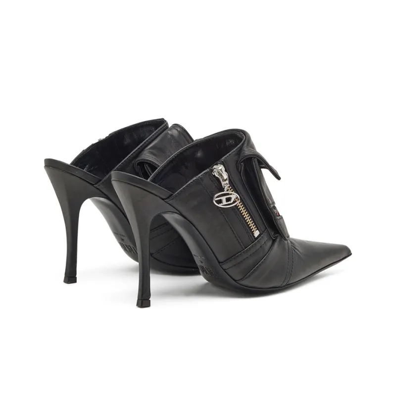 DIESEL D-Venus Pocket 100mm Leather Mules-4