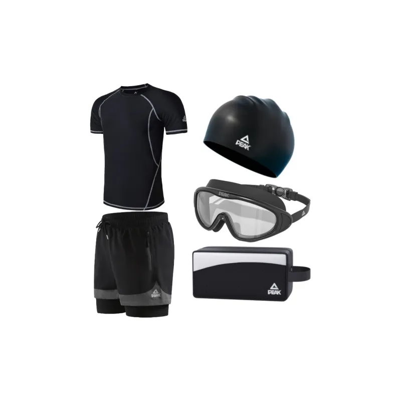 PEAK Swimming Sets Polyester Seaside Swimming Pool Men's Black-4