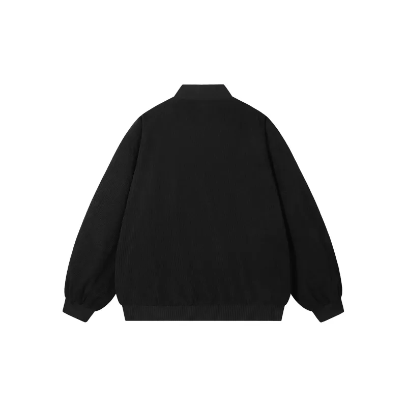 Dnnnn Baseball Jacket Coat Unisex Black-1