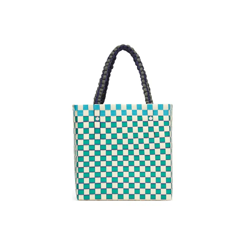 MARNI Basket Series Polypropylene With Cow Leather Tote Bag Shopping Bag Handbag Women's Light Blue-2