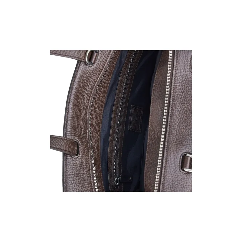 TOD'S Timeless Leather Handbag Medium Size Men's Brown-4