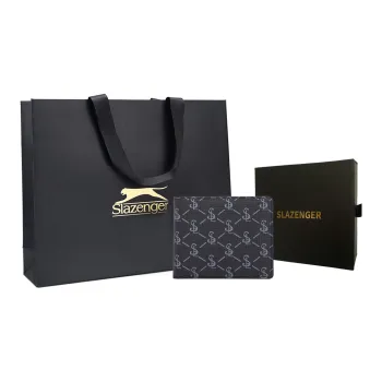 Slazenger PVC Card Holder Wallet Men's Pattern Black