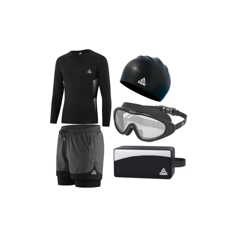 PEAK Swimming Sets Polyester Poolside Men's Black/Gray-5