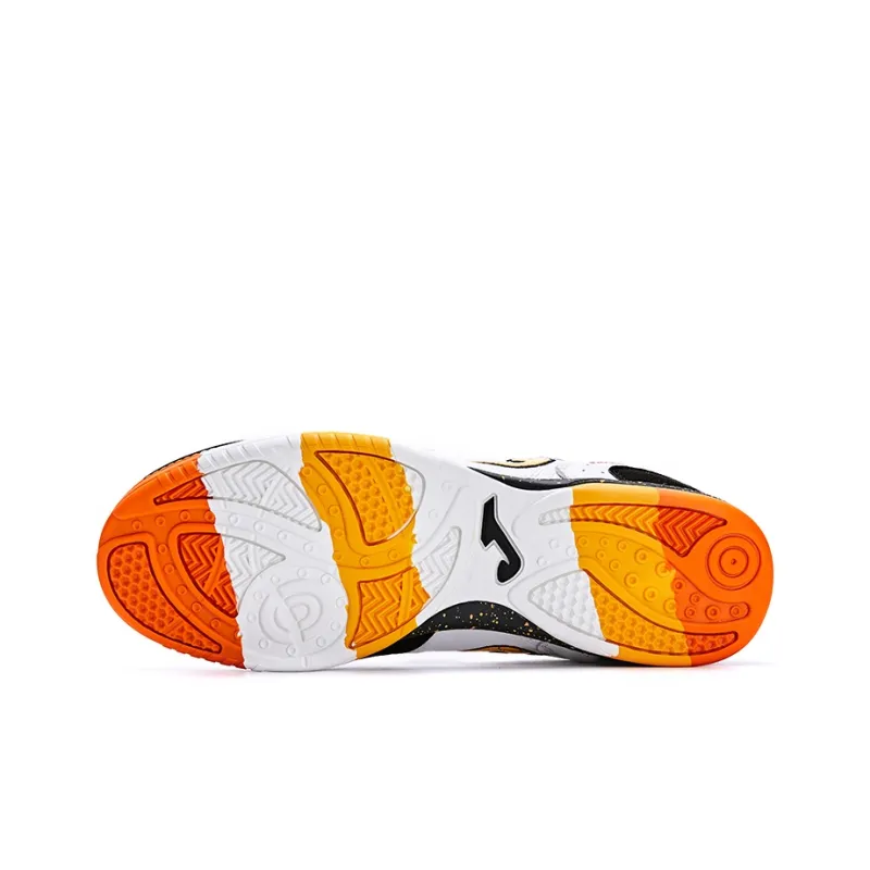 Joma IC/IN Slip Resistant, Abrasion Resistant, Lightweight Soccer Shoes Men's White Black Orange-4