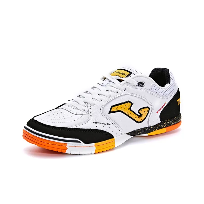 Joma IC/IN Slip Resistant, Abrasion Resistant, Lightweight Soccer Shoes Men's White Black Orange-2