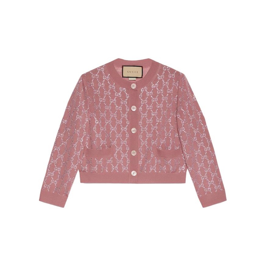 bebcdrshop trends pink gucci cardigan POIZON