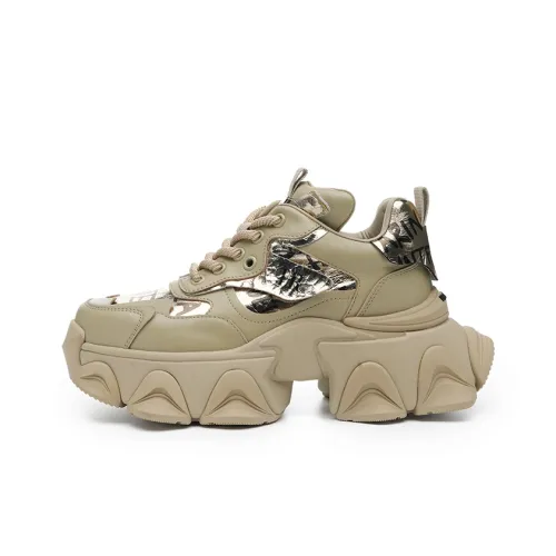 HR Chunky Sneakers Women's Low-Top Gold