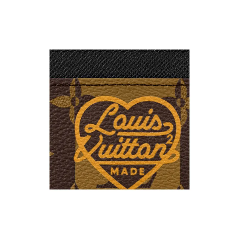 LOUIS VUITTON X Nigo Double Card Holder Monogram Stripes Brown-5