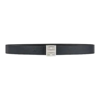 GIVENCHY Micro-Logo Smooth Buckle Leather Belts Men's Blue