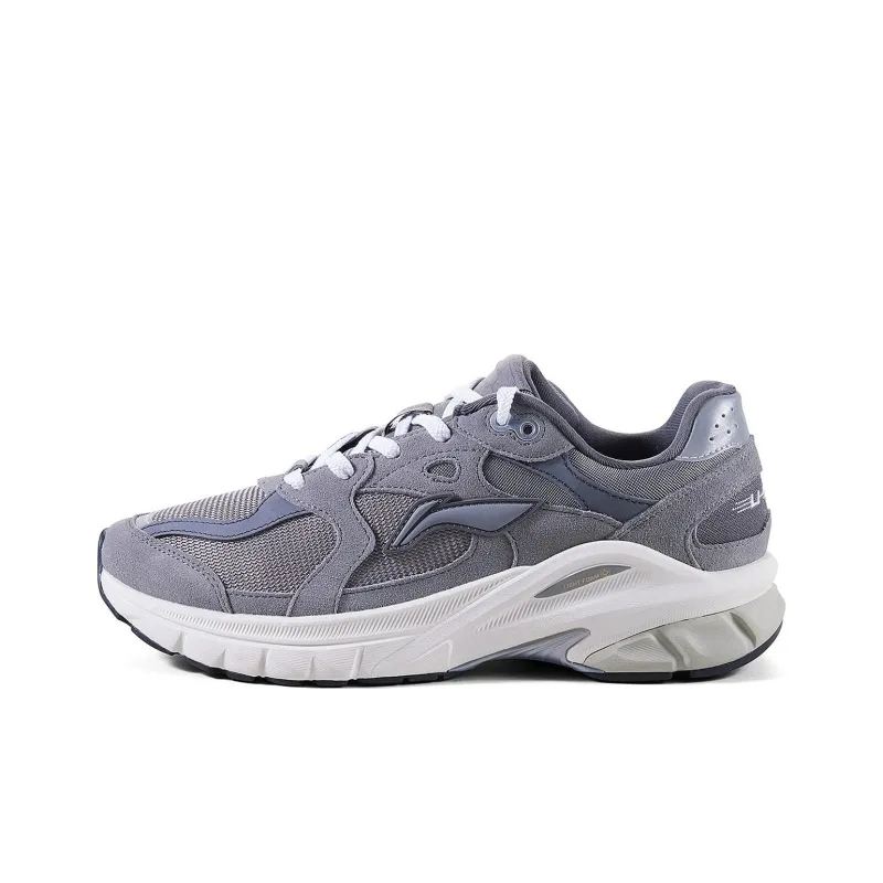 LiNing Furious Rider Runner Wear Resistant Low Top Casual Shoes Men's Gray White-0