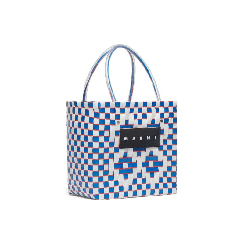 MARNI Basket Series Polypropylene Tote Bag Shopping Bag Handbag Women's White/Light Blue-1