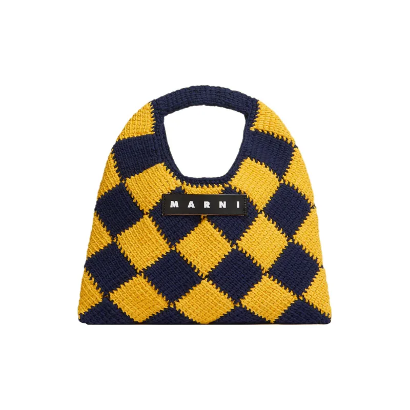 MARNI Acrylic With Cowhide Basket Bag Handbag Mini Women's Yellow/Blue-0