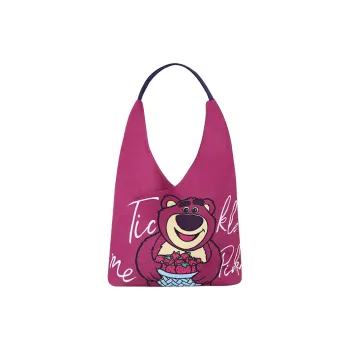 MESUCA Disney/Disney Lotso Collaboration Canvas Canvas Bag Handbag Shoulder Bag Medium Size Women's Rose Red