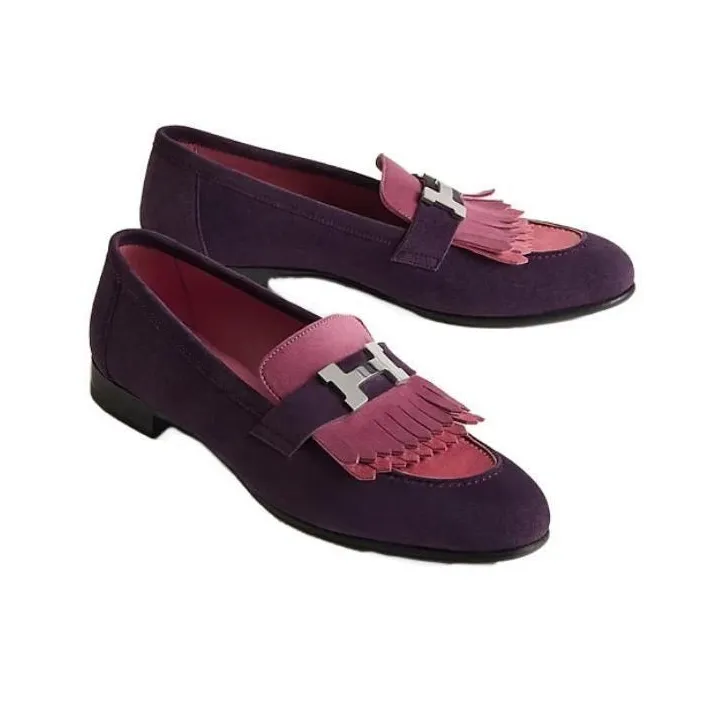 HERMES Loafers Men Purple-2