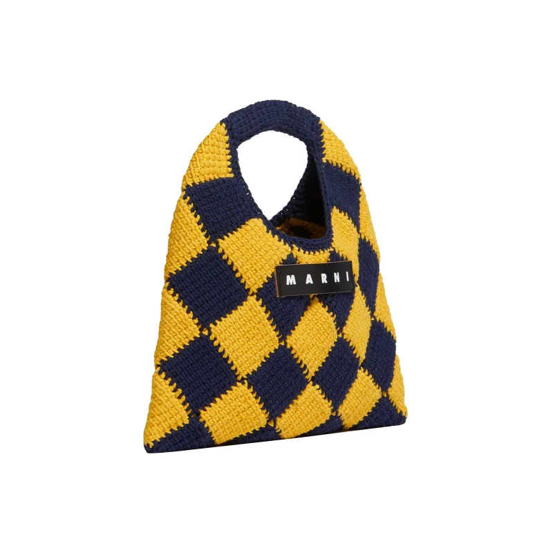 MARNI Acrylic With Cowhide Basket Bag Handbag Mini Women's Yellow/Blue-1