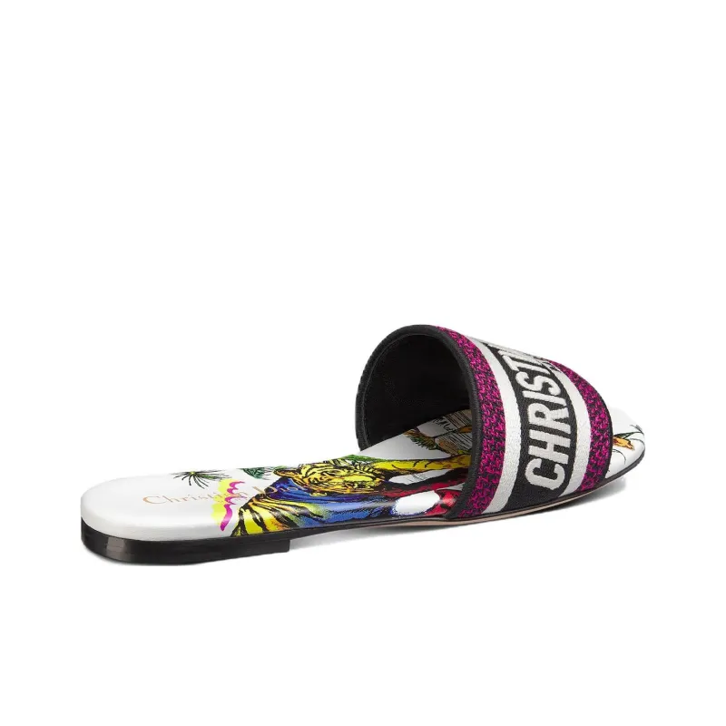 DIOR Dway Slide Slippers Women's Purple White-3