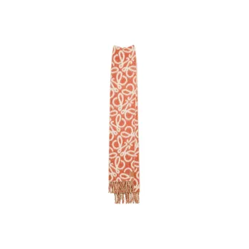 LOEWE Knit Scarves Women's Orange/White