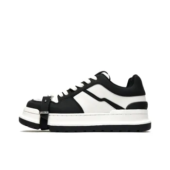 ABCICEY Slip Resistant Low Top Skateboard Shoes Unisex Black White