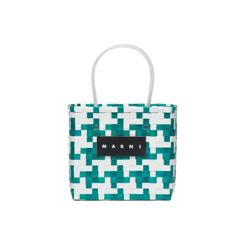 MARNI Basket Series Polypropylene Tote Bag, Shopping Bag, Handbag Women's White/Green