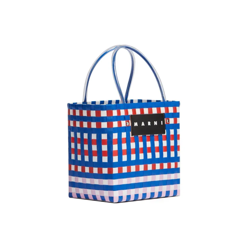MARNI Basket Series Polypropylene With Cow Leather Tote Bag Shopping Bag Handbag Mini Women's Multicolor/Blue-1